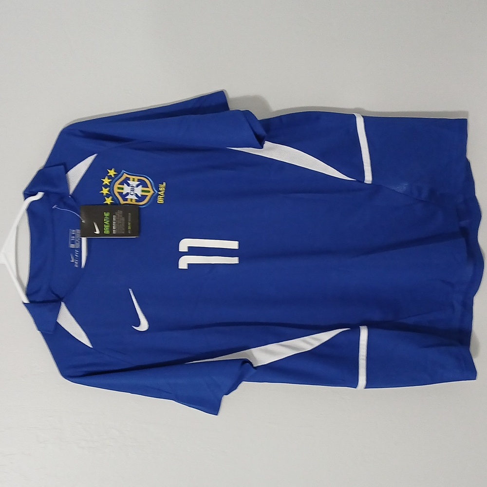 Brazil Ronaldinho Mens 2002 Away Jersey (Dry-Fit)
